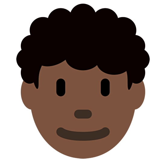 Emoji 👨🏿‍🦱 Uomo: Carnagione Scura E Capelli Ricci su Twitter Twemoji 15.0.