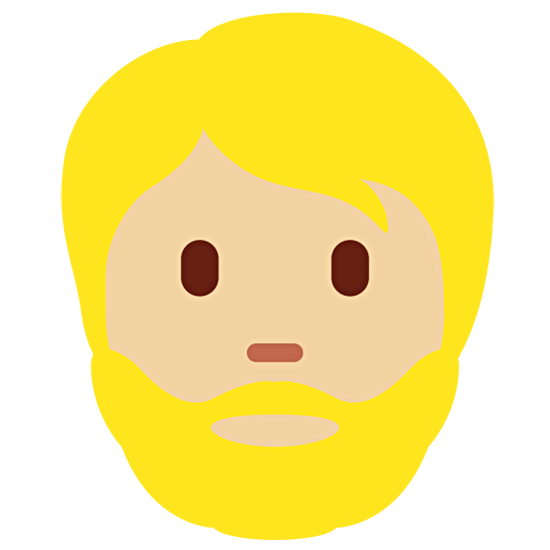 🧔🏼 Emoji Persona Con Barba: Tono De Piel Claro Medio en Twitter Twemoji 15.0.