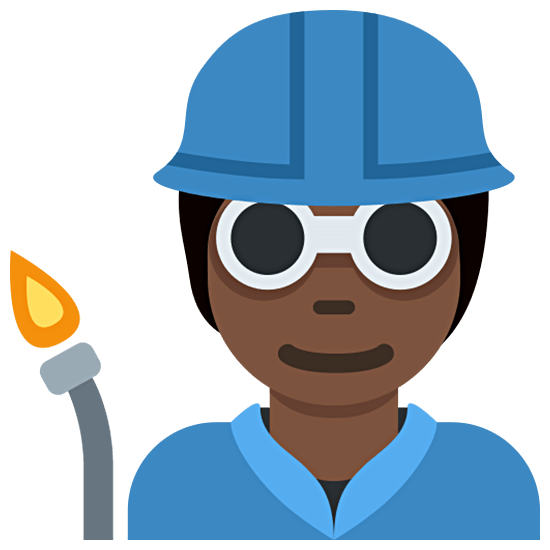 🧑🏿‍🏭 Emoji Fabrikarbeiter(in): dunkle Hautfarbe Twitter Twemoji 15.0.