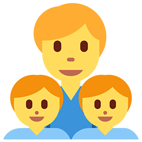 👨‍👦‍👦 Emoji Família: Homem, Menino E Menino na Twitter Twemoji 15.0.