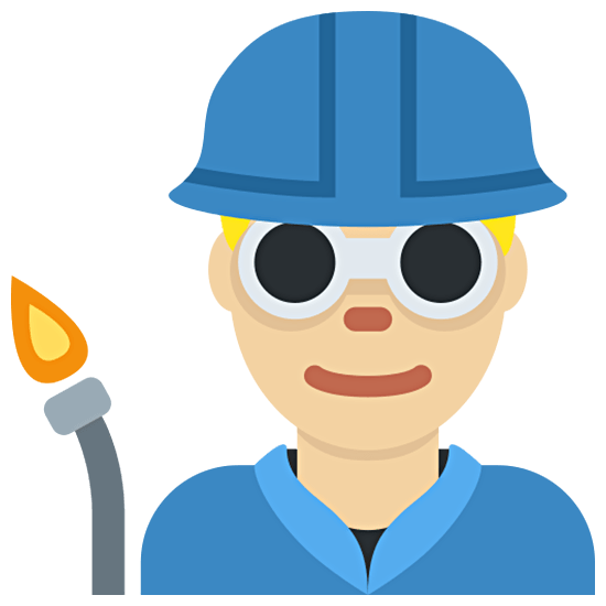 👨🏼‍🏭 Emoji Fabrikarbeiter: mittelhelle Hautfarbe Twitter Twemoji 15.0.