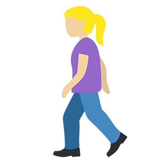 🚶🏼‍♀️ Emoji Mujer Caminando: Tono De Piel Claro Medio en Twitter Twemoji 15.0.