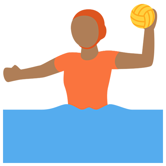 🤽🏾 Emoji Pessoa Jogando Polo Aquático: Pele Morena Escura na Twitter Twemoji 15.0.