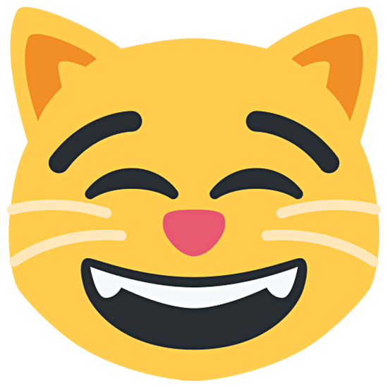 😸 Emoji grinsende Katze mit lachenden Augen Twitter Twemoji 15.0.
