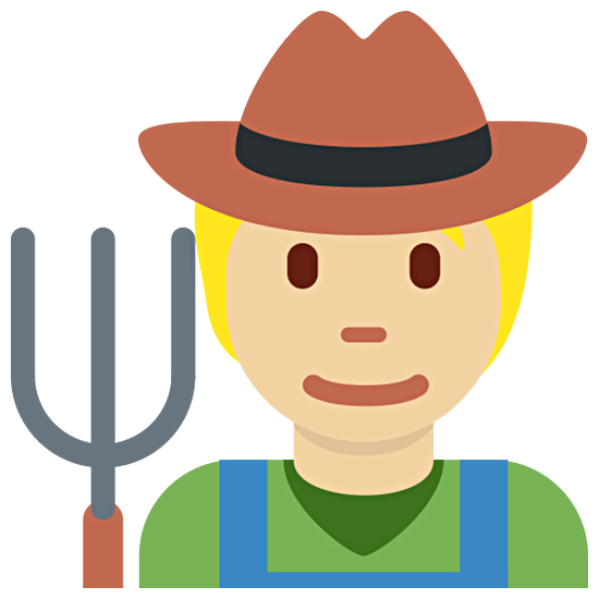 Emoji 🧑🏼‍🌾 Agricoltore: Carnagione Abbastanza Chiara su Twitter Twemoji 15.0.