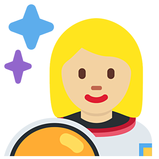 👩🏼‍🚀 Emoji Astronauta Mujer: Tono De Piel Claro Medio en Twitter Twemoji 15.0.
