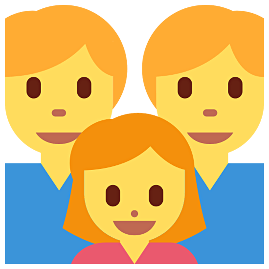 👨‍👨‍👧 Emoji Familie: Mann, Mann und Mädchen Twitter Twemoji 15.0.