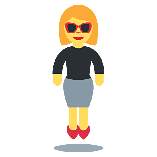 🕴️‍♀️ Emoji Mulher de terno de negócios está levitando na Twitter Twemoji 15.0.