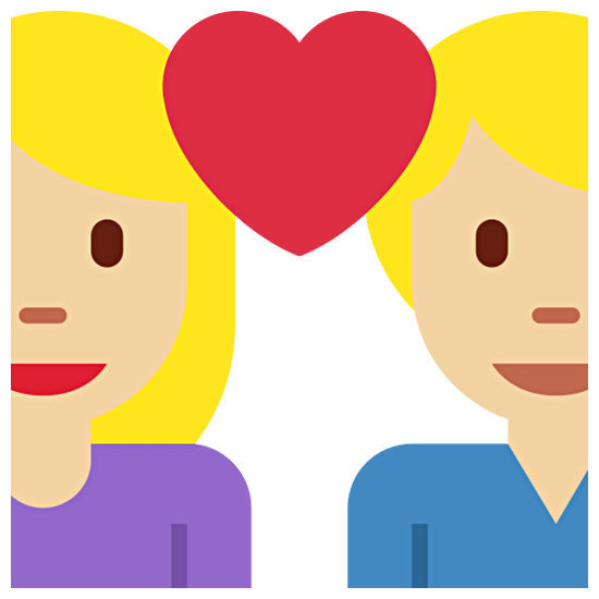 👩🏼‍❤️‍👨🏼 Emoji Pareja Enamorada - Mujer: Tono De Piel Claro Medio, Hombre: Tono De Piel Claro Medio en Twitter Twemoji 15.0.