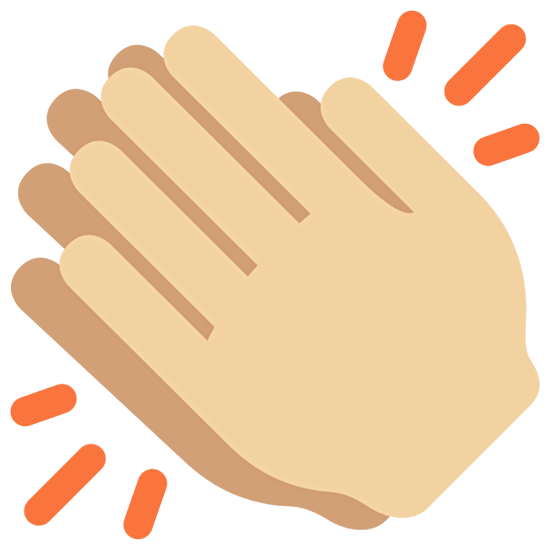 👏🏼 Emoji klatschende Hände: mittelhelle Hautfarbe Twitter Twemoji 15.0.