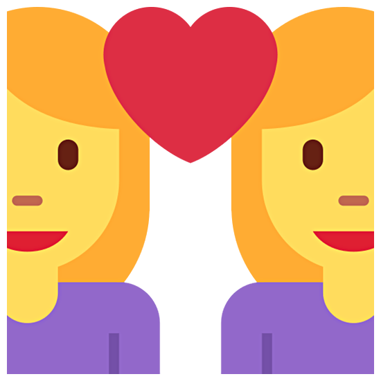 👩‍❤️‍👩 Emoji Liebespaar: Frau, Frau Twitter Twemoji 15.0.