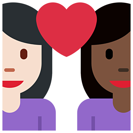 👩🏻‍❤️‍👩🏿 Emoji Pareja Enamorada - Mujer: Tono De Piel Claro, Mujer: Tono De Piel Oscuro en Twitter Twemoji 15.0.