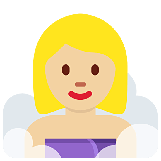 🧖🏼‍♀️ Emoji Mulher Na Sauna: Pele Morena Clara na Twitter Twemoji 15.0.