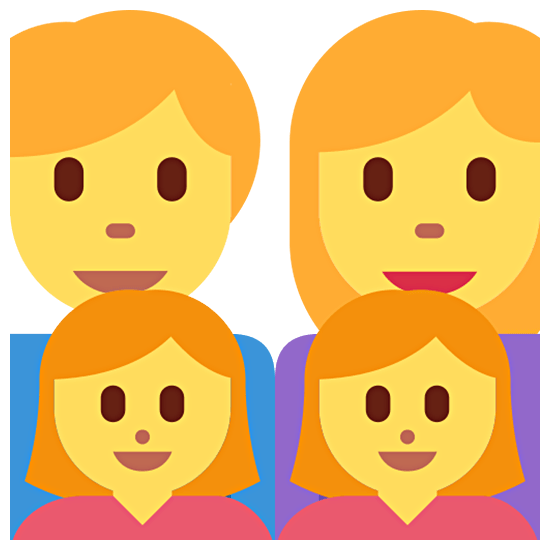👨‍👩‍👧‍👧 Emoji Familie: Mann, Frau, Mädchen und Mädchen Twitter Twemoji 15.0.