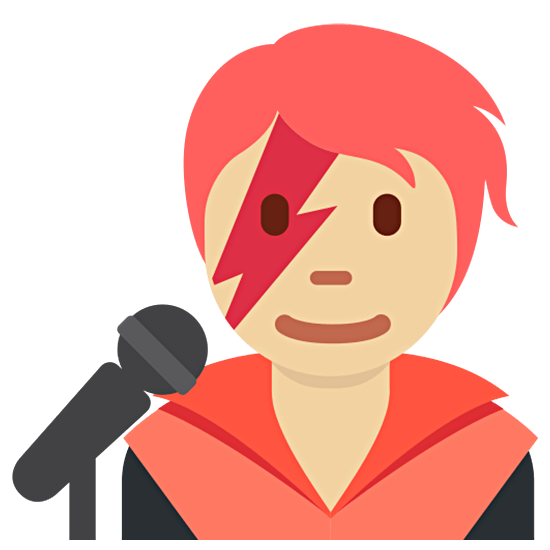 🧑🏼‍🎤 Emoji Cantante: Tono De Piel Claro Medio en Twitter Twemoji 15.0.