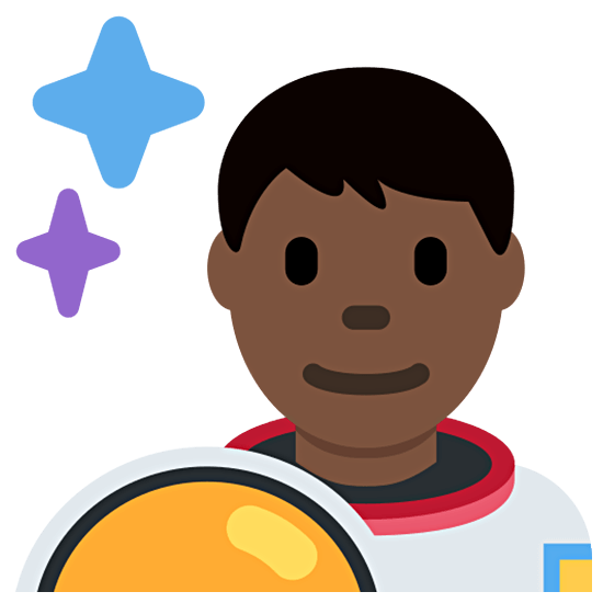 👨🏿‍🚀 Emoji Astronaut: dunkle Hautfarbe Twitter Twemoji 15.0.