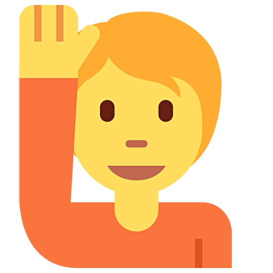 🙋 Emoji Pessoa Levantando A Mão na Twitter Twemoji 15.0.