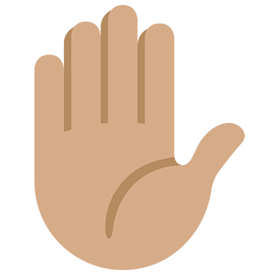 ✋🏽 Emoji erhobene Hand: mittlere Hautfarbe Twitter Twemoji 15.0.