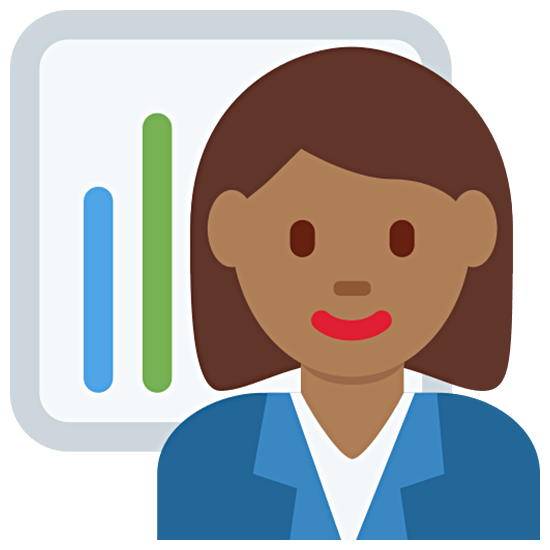 👩🏾‍💼 Emoji Oficinista Mujer: Tono De Piel Oscuro Medio en Twitter Twemoji 15.0.