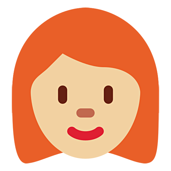 👩🏼‍🦰 Emoji Frau: mittelhelle Hautfarbe, rotes Haar Twitter Twemoji 15.0.