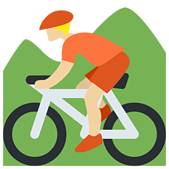 🚵🏼 Emoji Pessoa Fazendo Mountain Bike: Pele Morena Clara na Twitter Twemoji 15.0.