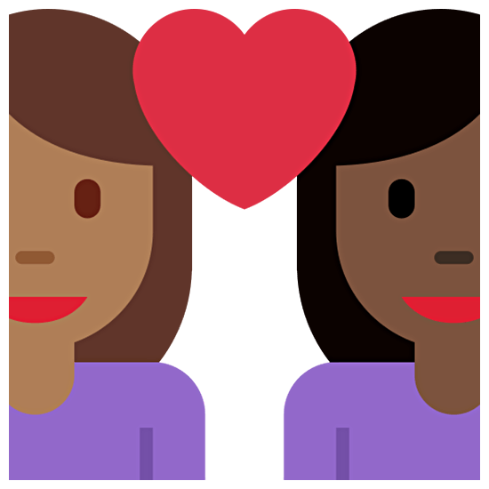 👩🏾‍❤️‍👩🏿 Emoji Pareja Enamorada - Mujer: Tono De Piel Oscuro Medio, Mujer: Tono De Piel Oscuro en Twitter Twemoji 15.0.