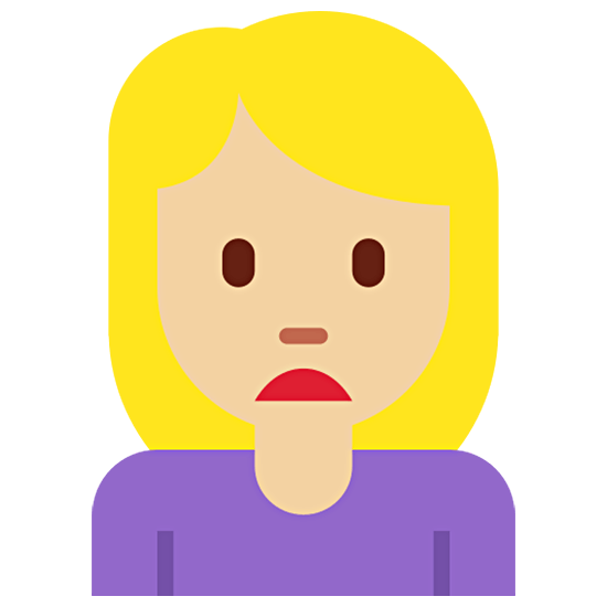 🙍🏼‍♀️ Emoji missmutige Frau: mittelhelle Hautfarbe Twitter Twemoji 15.0.