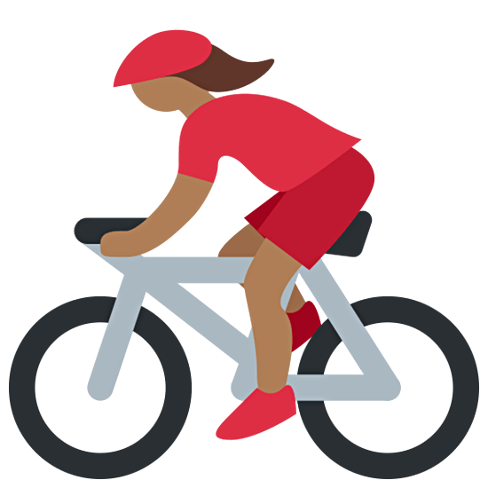 Emoji 🚴🏾‍♀️ Ciclista Donna: Carnagione Abbastanza Scura su Twitter Twemoji 15.0.