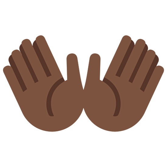 👐🏿 Emoji Mãos Abertas: Pele Escura na Twitter Twemoji 15.0.