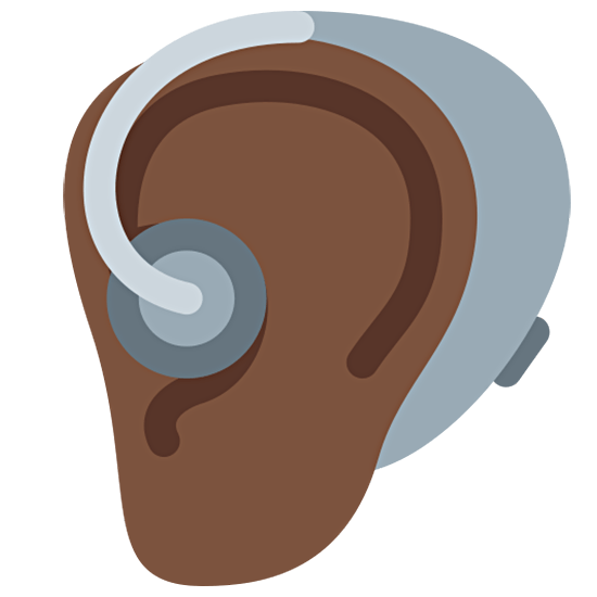 🦻🏿 Emoji Ohr mit Hörhilfe: dunkle Hautfarbe Twitter Twemoji 15.0.