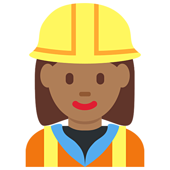 👷🏾‍♀️ Emoji Bauarbeiterin: mitteldunkle Hautfarbe Twitter Twemoji 15.0.
