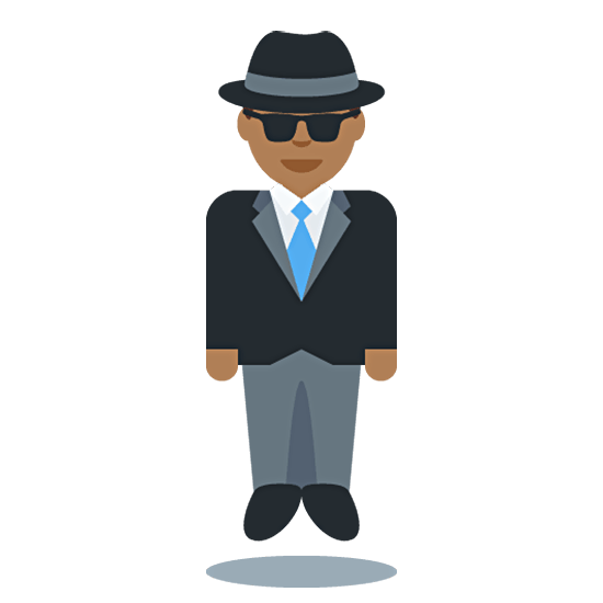 Emoji 🕴🏾‍♂️ Uomo in giacca e cravatta levitante: Carnagione Abbastanza Scura su Twitter Twemoji 15.0.
