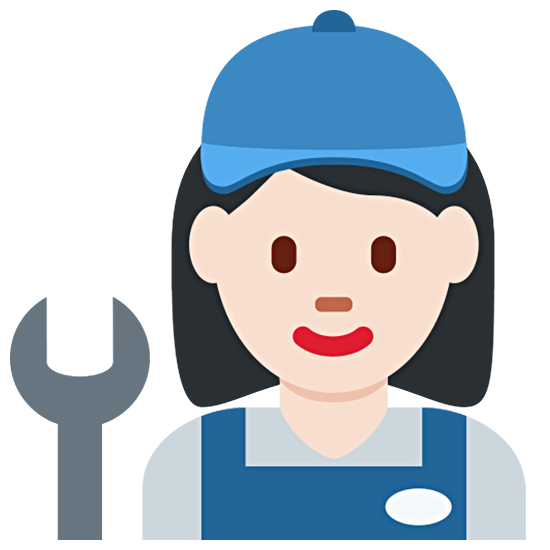 Emoji 👩🏻‍🔧 Meccanico Donna: Carnagione Chiara su Twitter Twemoji 15.0.