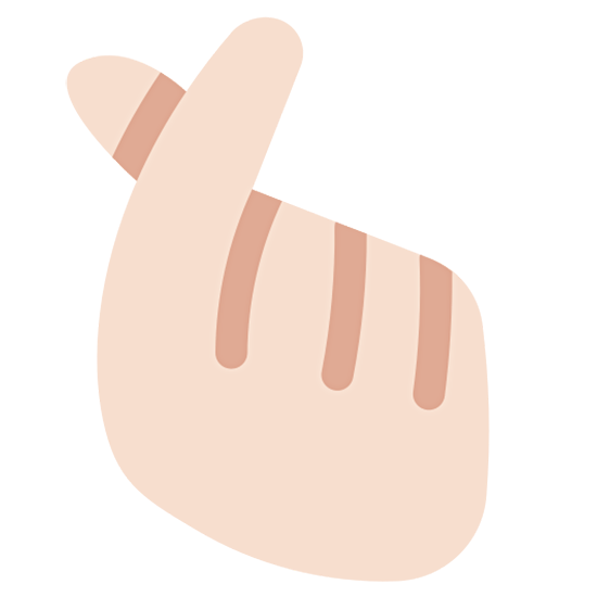🫰🏻 Emoji Mão Com Dedo İndicador E Polegar Cruzado: Pele Clara na Twitter Twemoji 15.0.