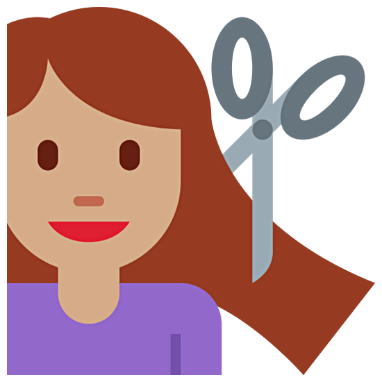 💇🏽‍♀️ Emoji Mujer Cortándose El Pelo: Tono De Piel Medio en Twitter Twemoji 15.0.
