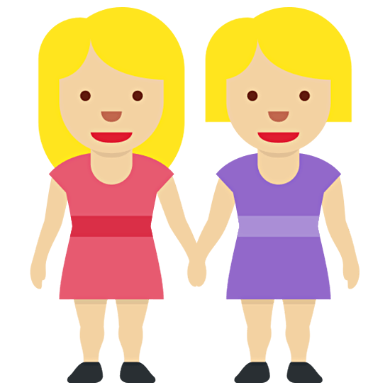 👭🏼 Emoji Mujeres De La Mano: Tono De Piel Claro Medio en Twitter Twemoji 15.0.