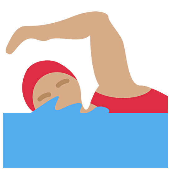 Emoji 🏊🏽‍♀️ Nuotatrice: Carnagione Olivastra su Twitter Twemoji 15.0.