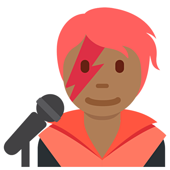 🧑🏾‍🎤 Emoji Sänger(in): mitteldunkle Hautfarbe Twitter Twemoji 15.0.
