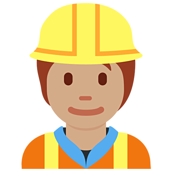 👷🏽 Emoji Trabalhador De Construção Civil: Pele Morena na Twitter Twemoji 15.0.