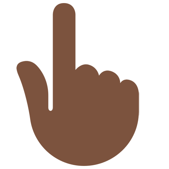 👆🏿 Emoji Dorso Da Mão Com Dedo Indicador Apontando Para Cima: Pele Escura na Twitter Twemoji 15.0.