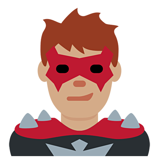 🦹🏽‍♂️ Emoji Homem Supervilão: Pele Morena na Twitter Twemoji 15.0.