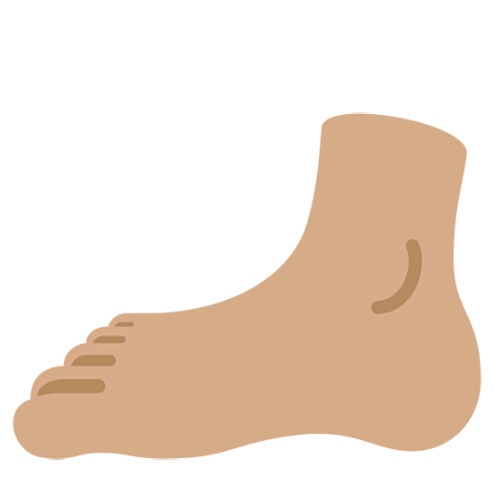 🦶🏽 Emoji Fuß: mittlere Hautfarbe Twitter Twemoji 15.0.