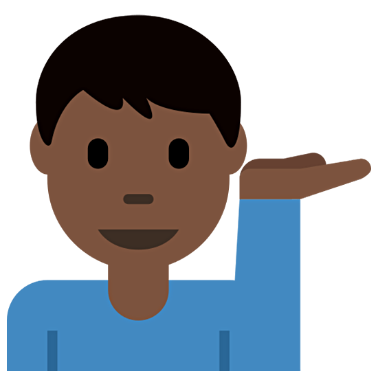 💁🏿‍♂️ Emoji Homem Com A Palma Virada Para Cima: Pele Escura na Twitter Twemoji 15.0.