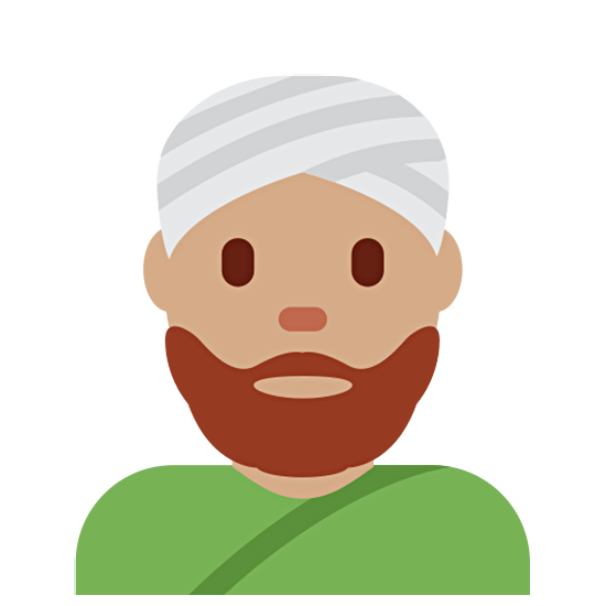👳🏽‍♂️ Emoji Hombre Con Turbante: Tono De Piel Medio en Twitter Twemoji 15.0.
