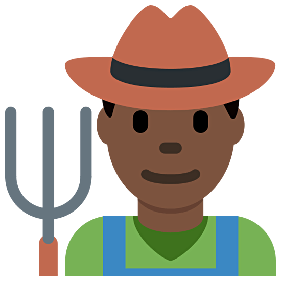 👨🏿‍🌾 Emoji Agricultor: Tono De Piel Oscuro en Twitter Twemoji 15.0.