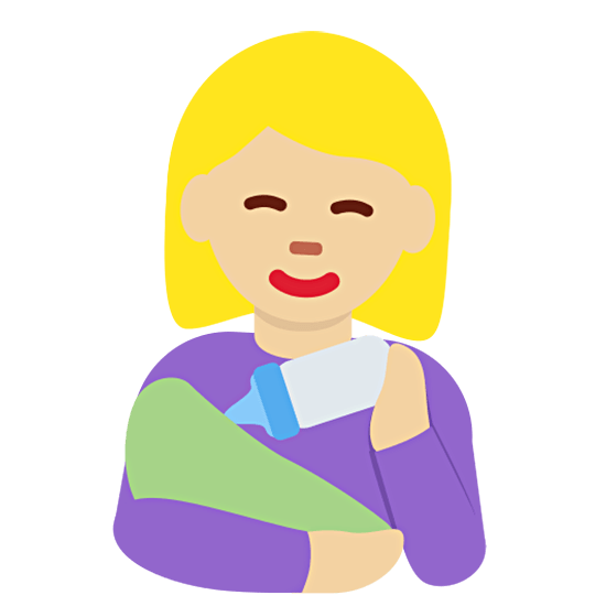 👩🏼‍🍼 Emoji stillende Frau: mittelhelle Hautfarbe Twitter Twemoji 15.0.