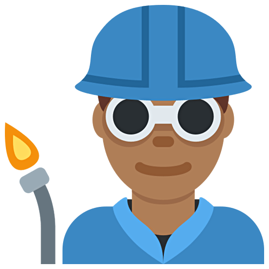 👨🏾‍🏭 Emoji Fabrikarbeiter: mitteldunkle Hautfarbe Twitter Twemoji 15.0.