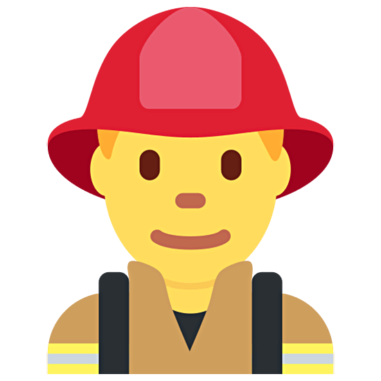 Emoji 👨‍🚒 Pompiere Uomo su Twitter Twemoji 15.0.
