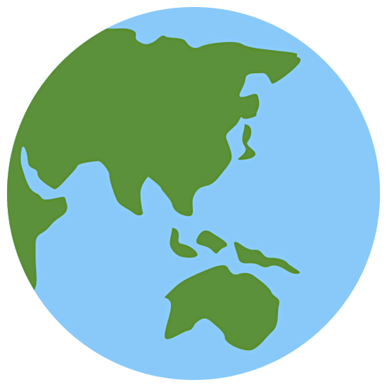 Émoji 🌏 Globe Tourné Sur L’Asie Et L’Australie sur Twitter Twemoji 15.0.