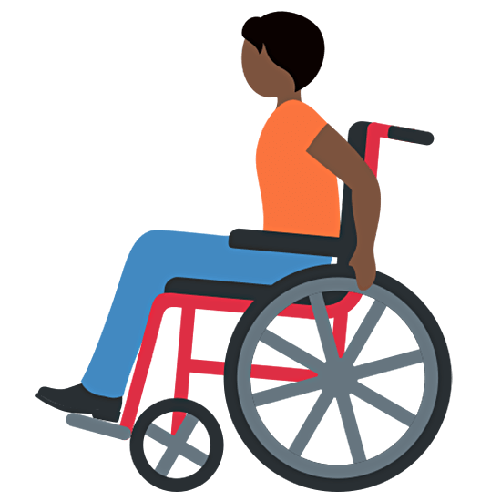 🧑🏿‍🦽 Emoji Person in manuellem Rollstuhl: dunkle Hautfarbe Twitter Twemoji 15.0.